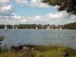Nidzkie Lake with the Nida panorama in the background