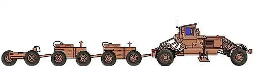 SANDF Meerkat with mine detonation trailers