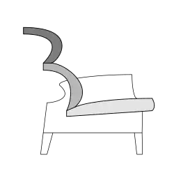 Sanluca armchair designed in 1959 for Gavina (drawing showing construction detail)