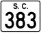 South Carolina Highway 383 marker