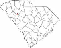 Location of Cross Hill, South Carolina