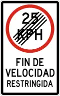 R-2-11 End lowered speed limit