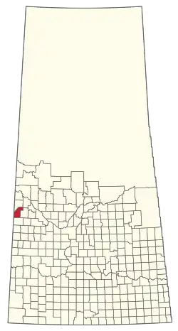 Location of the RM of Manitou Lake No. 442 in Saskatchewan