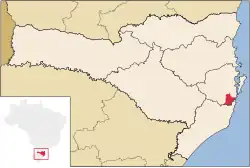 Location of Paulo Lopes in Santa Catarina state