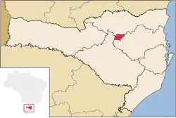 Location of Rio do Campo in the State of Santa Catarina