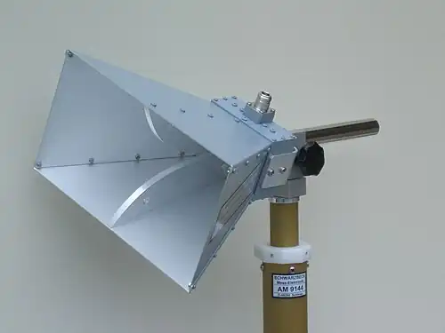 Microwave horn antenna bandwidth 0.8–18 GHz