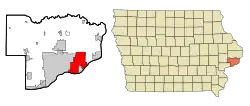 Location in Scott County, Iowa