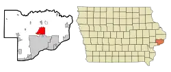 Location of Eldridge, Iowa