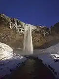 Seljalandsfoss at night