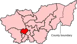 Map showing the location of the Sheffield Brightside and Hillsborough constituency in South Yorkshire under the boundaries created by the 2023 boundary review and first used at the 2024 general election.