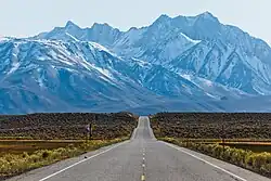 Baldwin (left), Morrison (right) seen from the north on Benton Crossing Road in Long Valley