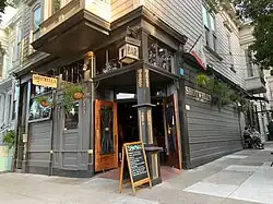 The open doors and exterior of Shotwell's Saloon in San Francisco's Mission District