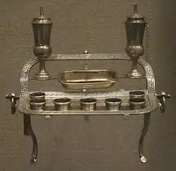 Silver menorah, William Gale and Sons, c. 1852