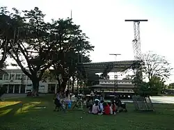 Town plaza and state or auditorium