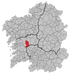 Situation of Forcarei within Galicia