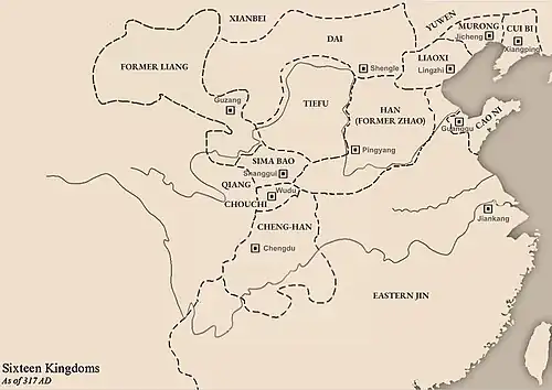 Han-Zhao before split, c. 317, northern China