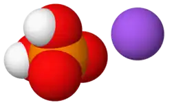 Ball-and-stick model of the dihydrogenphosphate anion