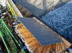 The solar panel powering the wheel, 2009.