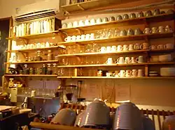 Decoratings behind the counter