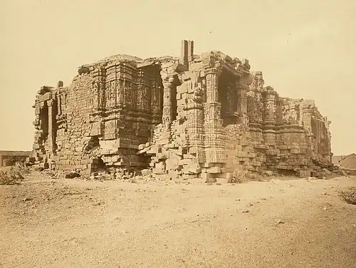 The Somnath Temple in Gujarat was repeatedly destroyed by Delhi Sultanate armies and rebuilt by Chaulukya armies. It was destroyed by the Delhi Sultanate's army in 1299 and was rebuilt afterwards.[260]