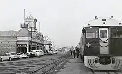 South Australian Railways Bluebird railcar 260 at Ellen Street railway station, Port Pirie, 1962