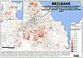 Geographical distribution of Brisbane's population of Southern Asian origin.