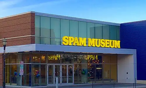 The Spam Museum at dusk