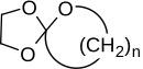 Structural formula of an spiro orthoester. This kind of monomer is used as expanding monomer.