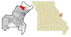 Location of Florissant, Missouri