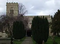 St Giles' Church, looking north from the churchyard.