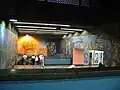 Murals covering the passageway to a stairwell in the Line 1 section of Metro Tacubaya
