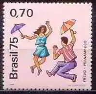 A depiction of frevo on a stamp