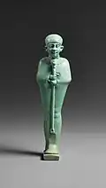 Standing figure of Ptah; 664–332 BC; faience; height: 9.7&nbsp;cm; Metropolitan Museum of Art