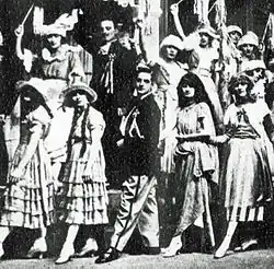theatrical photograph of chorus and principals for an early 20th century show