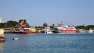 Passenger vessels moored at the port in 2023