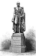Statue of King Leopold I in 1880, etching by Joseph Smeeton and Auguste Tilly from L'Illustration nationale