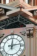 Raising the steeple on the Hoboken Ferry Terminal Clock Tower in New Jersey