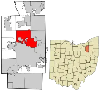 Location in Summit County, Ohio