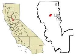 Location in Sutter County and the state of California