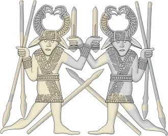 Drawing of design 1 on the Sutton Hoo helmet