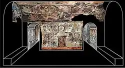 Back corridor room of the Cave of the Sixteen Swordbearers, looking towards the main cella (reconstitution).