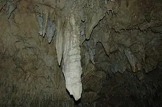 Stalactite formations inside Gyokusendō Cave