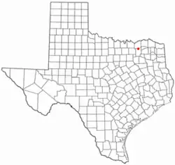 Location of Wolfe City, Texas
