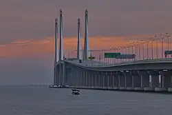 The 24 km Sultan Abdul Halim Muadzam Shah Bridge connecting Batu Maung and Batu Kawan.