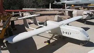 Tadiran Mastiff UAV of 200 Squadron "First UAV", now in the IAF Museum near Hatzerim Airbase in 2006