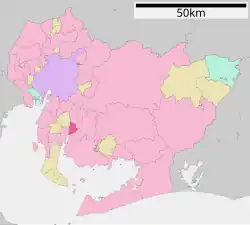 Location of Takahama in Aichi Prefecture