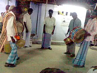 Tamil folk artists at a funeral