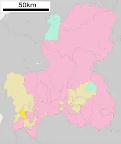 Location of Tarui in Gifu Prefecture