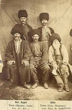 Tat men wearing papakha