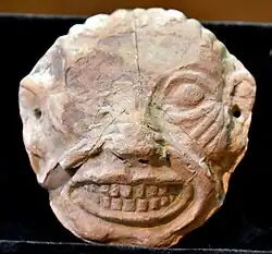 Terracotta mask of Humbaba from Ur, Iraq. 2004–1595&nbsp;BCE. Sulaymaniyah Museum, Iraq